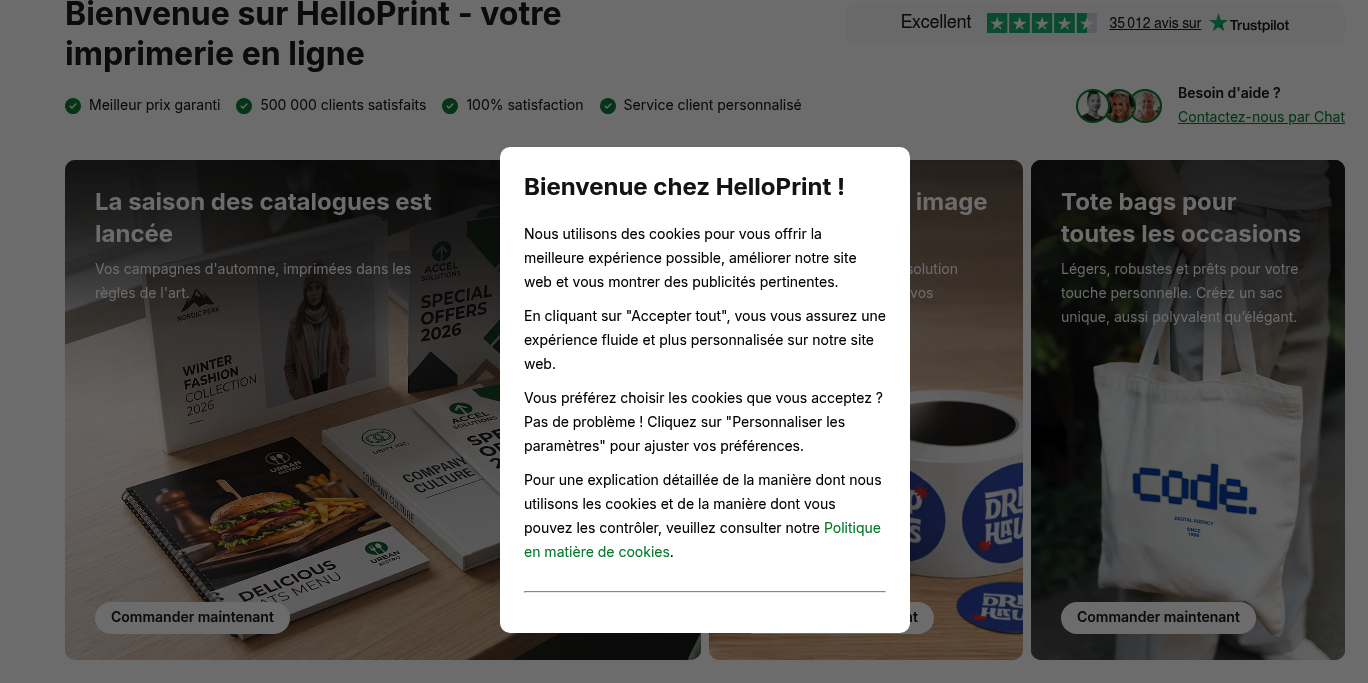 Aperçu HelloPrint