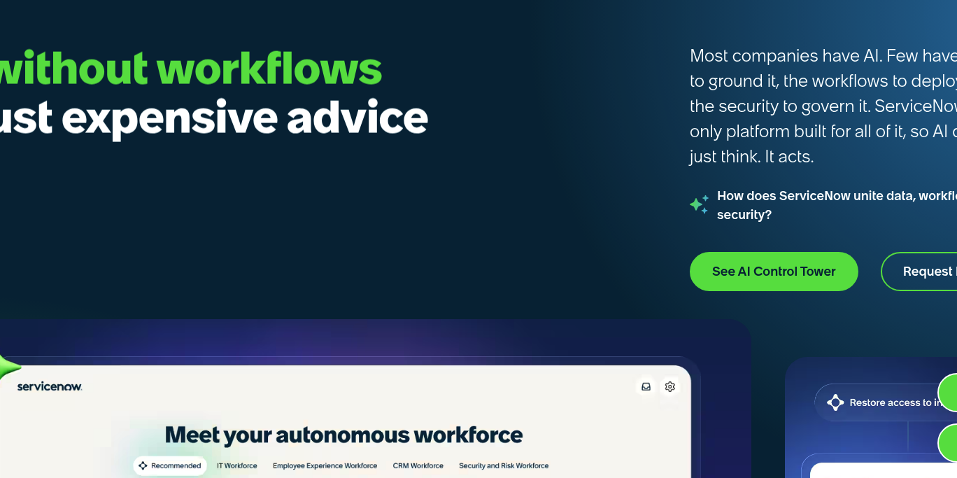 Aperçu ServiceNow